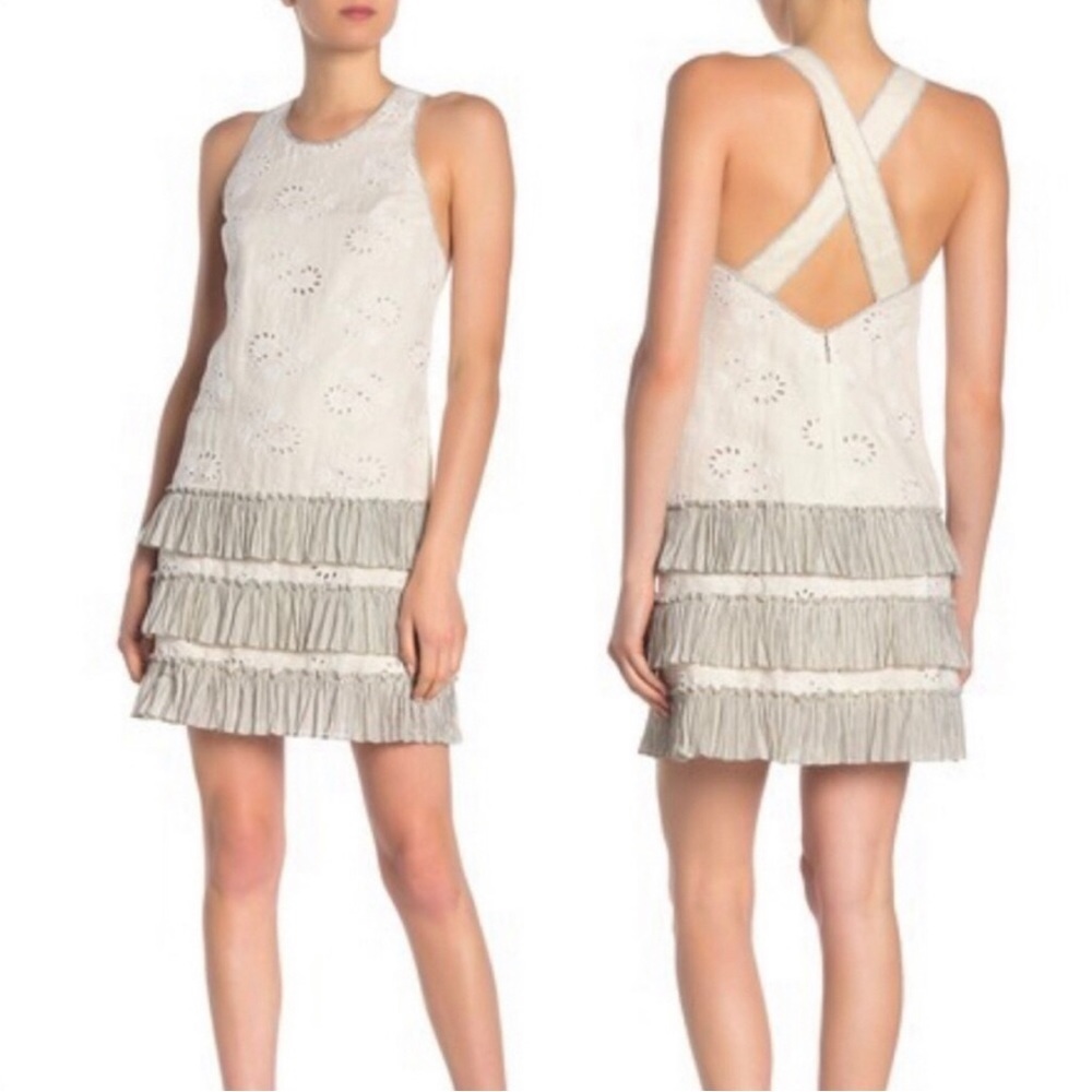 Rebecca Taylor Garden Eyelet Linen Shift Dress